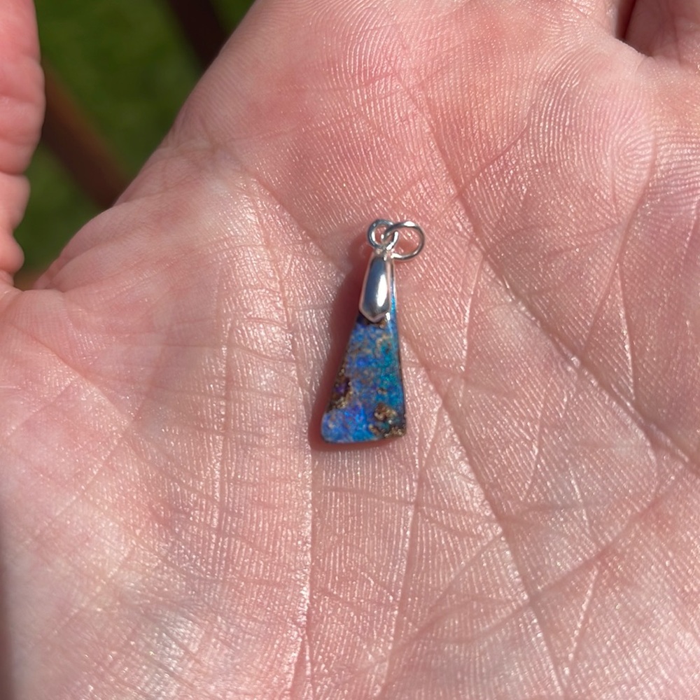 Tiny triangle opal pendant